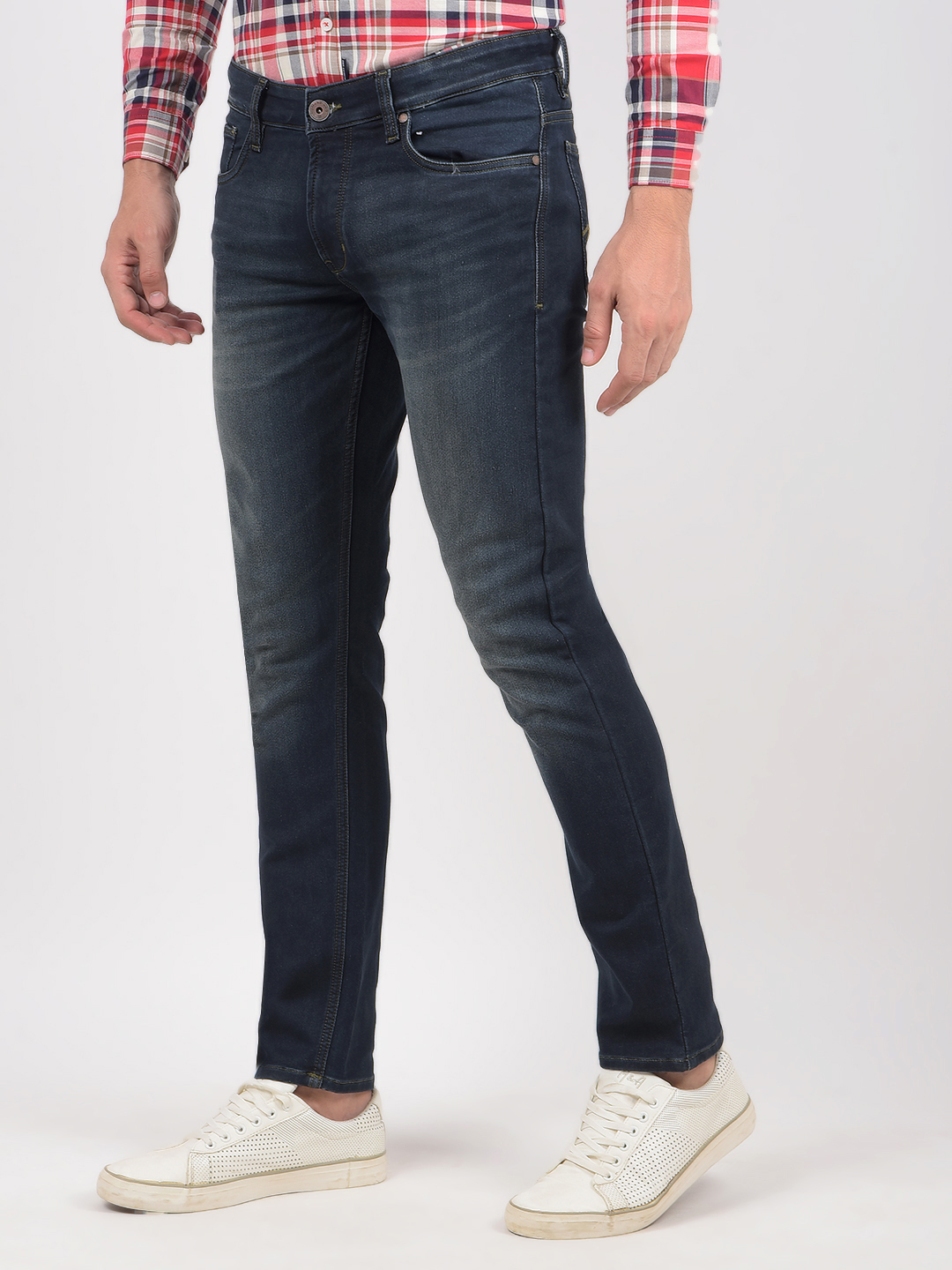 Numero Uno Men Solid Dark Blue Jeans